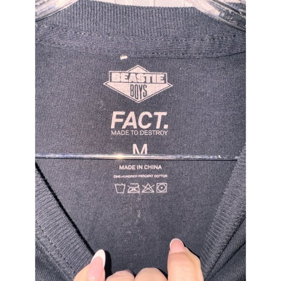 Beastie Boys FACT Graphic T-Shirt Black Medium Neon Green Print - Picture 3 of 4